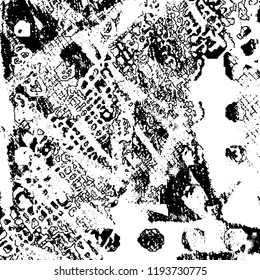 Simple abstract black and white drawing. Expressive drawing. Abstract Overlay Texture. Vector.