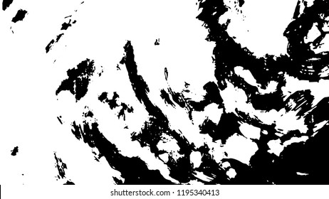 Simple abstract black and white drawing. Expressive drawing. Abstract Overlay Texture. Ink Print Distress Background . Vector.  Grunge Texture. 