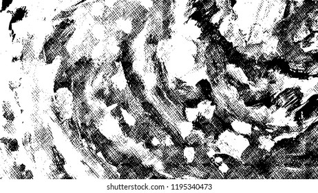 Simple abstract black and white drawing. Expressive drawing. Abstract Overlay Texture. Ink Print Distress Background . Vector.  Grunge Texture. 