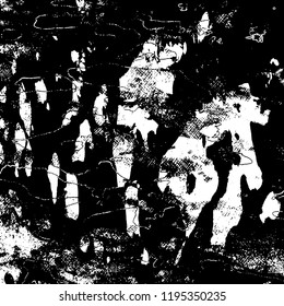 Simple abstract black and white drawing. Expressive drawing. Abstract Overlay Texture. Ink Print Distress Background . Vector.  Grunge Texture.