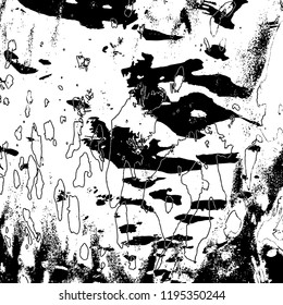 Simple abstract black and white drawing. Expressive drawing. Abstract Overlay Texture. Ink Print Distress Background . Vector.  Grunge Texture.