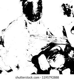 Simple abstract black and white drawing. Expressive drawing. Abstract Overlay Texture. Vector.