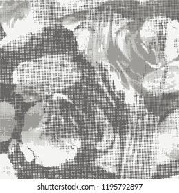 Simple abstract black and white drawing. Expressive drawing. Abstract Overlay Texture. Vector.