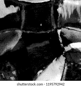 Simple abstract black and white drawing. Expressive drawing. Abstract Overlay Texture. Vector.