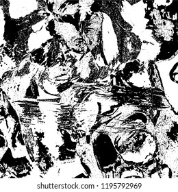 Simple abstract black and white drawing. Expressive drawing. Abstract Overlay Texture. Vector.