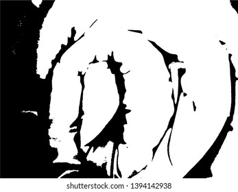 Simple abstract black and white drawing. Expressive drawing. Abstract Overlay Texture. Vector. Light Distressed Background. Ink Print Distress Background. Grunge Texture. 