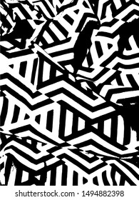 Simple abstract black and white drawing. Expressive drawing. Abstract Overlay Texture. Vector. Light Distressed Background. Ink Print Distress Background. Grunge Texture. Black and white maze pattern.