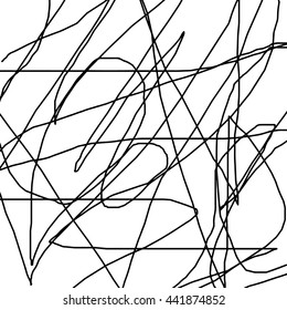 Simple abstract black and white drawing. Expressive drawing