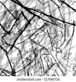 Simple abstract black and white drawing. Expressive drawing. Abstract Dots Overlay Texture. 