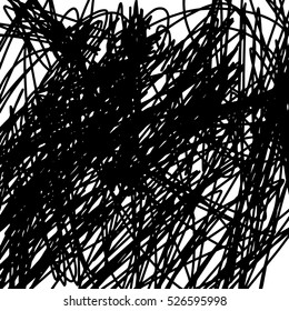 Simple abstract black and white drawing. Expressive drawing. Linear drawing.