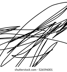 Simple abstract black and white drawing. Expressive drawing. Linear drawing.