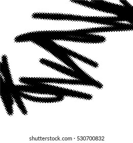 Simple abstract black and white drawing. Expressive drawing. Abstract Dots Overlay Texture.