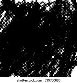Simple abstract black and white drawing. Expressive drawing. Abstract Dots Overlay Texture.