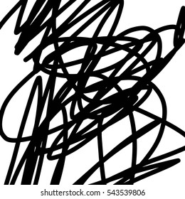 Simple abstract black and white drawing. Expressive drawing. Linear drawing.