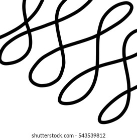 Simple abstract black and white drawing. Expressive drawing. Linear drawing.