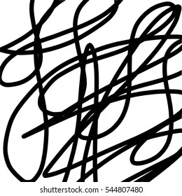 Simple abstract black and white drawing. Expressive drawing. Linear drawing.