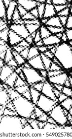 Simple abstract black and white drawing. Expressive drawing. Linear drawing.