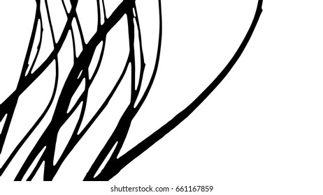 Simple abstract black and white drawing. Expressive drawing. Linear drawing. Vector.
