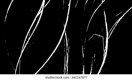 Simple abstract black and white drawing. Expressive drawing. Linear drawing. Vector.