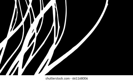 Simple abstract black and white drawing. Expressive drawing. Linear drawing. Vector.