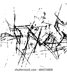Simple abstract black and white drawing. Expressive drawing. Abstract artistic background. Vector.