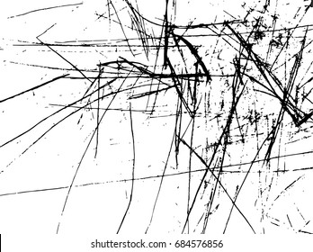 Simple abstract black and white drawing. Expressive drawing. Abstract artistic background. Vector.