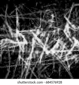 Simple abstract black and white drawing. Expressive drawing. Abstract artistic background. Vector.
