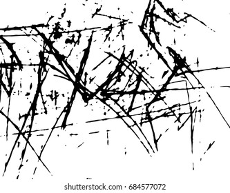 Simple abstract black and white drawing. Expressive drawing. Abstract artistic background. Vector.