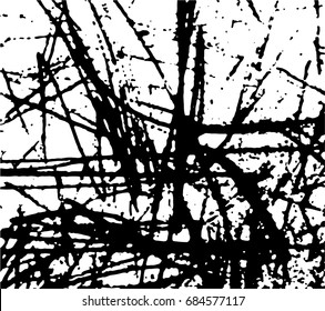 Simple abstract black and white drawing. Expressive drawing. Abstract artistic background. Vector.