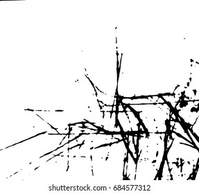 Simple abstract black and white drawing. Expressive drawing. Abstract artistic background. Vector.