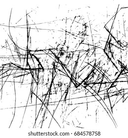 Simple abstract black and white drawing. Expressive drawing. Abstract artistic background. Vector.