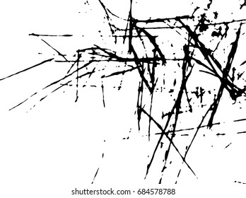 Simple abstract black and white drawing. Expressive drawing. Abstract artistic background. Vector.