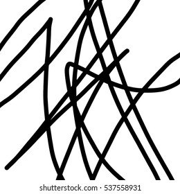 Simple abstract black and white Expressive Linear drawing. 