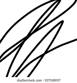 Simple abstract black and white Expressive Linear drawing. 