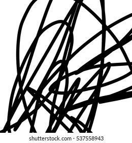 Simple abstract black and white Expressive Linear drawing. 