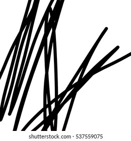 Simple abstract black and white Expressive Linear drawing. 