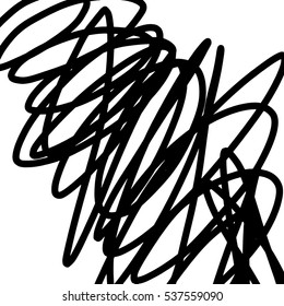 Simple abstract black and white Expressive Linear drawing. 