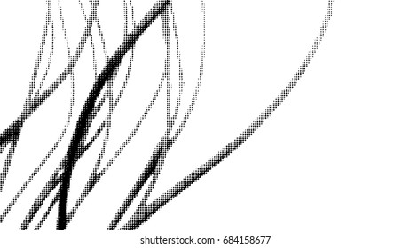Simple abstract black and white Expressive Linear drawing. Vector.