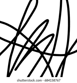 Simple abstract black and white Expressive Linear drawing. Vector.