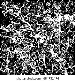 Simple abstract black and white Expressive Linear drawing. Artistic background. Vector.