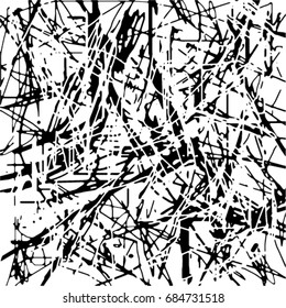 Simple abstract black and white Expressive Linear drawing. Artistic background. Vector.