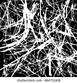Simple abstract black and white Expressive Linear drawing. Artistic background. Vector.