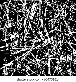 Simple abstract black and white Expressive Linear drawing. Artistic background. Vector.