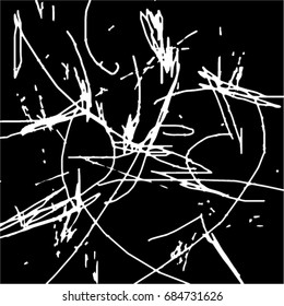 Simple abstract black and white Expressive Linear drawing. Artistic background. Vector.