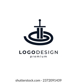 simple and abstract blade for security, sport or fitness logo design	