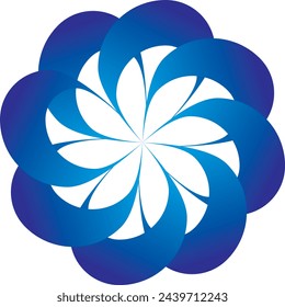 Simple Abstract Blue Circle Rotation Logo