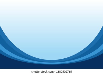 Simple Abstract Blue Curve Background Design Template Vector