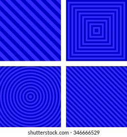 Simple abstract blue striped pattern background set