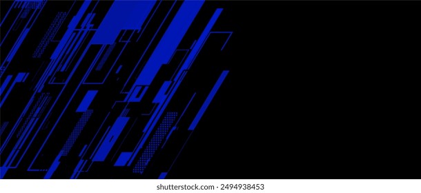 simple abstract blue tech with lines on black background