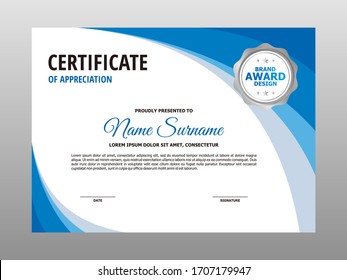 Certificate Appreciation Template Certificate Achievement Awards Stock ...